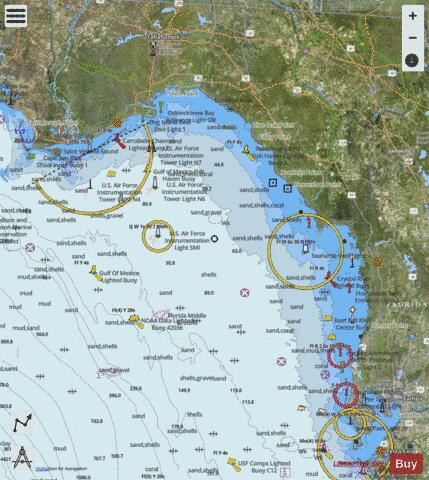 TAMPA BAY TO CAPE SAN BLAS Marine Chart - Nautical Charts App - Satellite