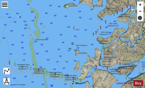 SUWANNEE RIVER Marine Chart - Nautical Charts App - Satellite