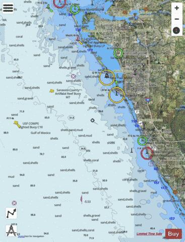 LEMON BAY TO PASSAGE KEY INLET Marine Chart - Nautical Charts App - Satellite