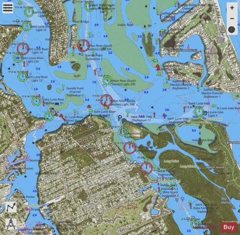 ST LUCIE INLET INSET 3 Marine Chart - Nautical Charts App - Satellite