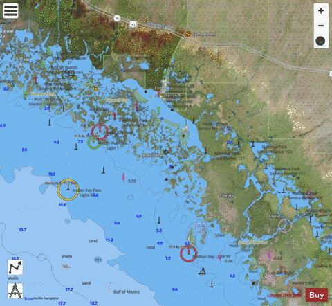 LOSTMANS RIVER TO WIGGINS PASS Marine Chart - Nautical Charts App - Satellite