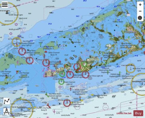 SUGARLOAF KEY TO KEY WEST Marine Chart - Nautical Charts App - Satellite