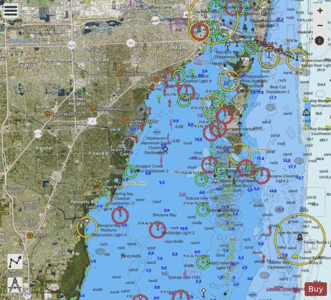 MIAMI TO MARATHON AND FLORIDA BAY PAGE A LEFT PANEL Marine Chart - Nautical Charts App - Satellite