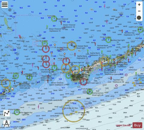 MIAMI TO MARATHON AND FLORIDA BAY PAGE G LEFT SIDE Marine Chart - Nautical Charts App - Satellite