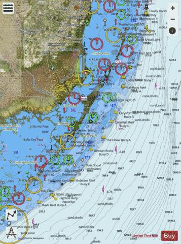 FOWEY ROCKS TO ALLIGATOR REEF Marine Chart - Nautical Charts App - Satellite