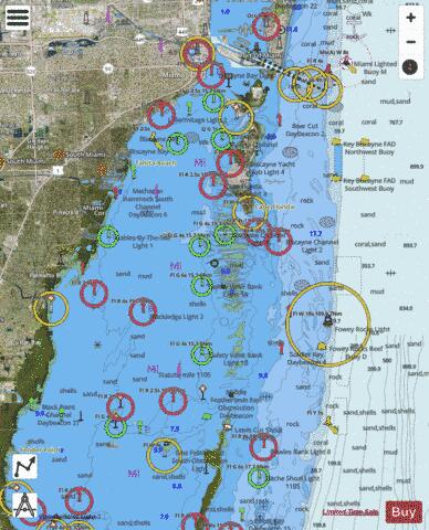 INTRACOASTAL WATERWAY MIAMI TO ELLIOTT KEY Marine Chart - Nautical Charts App - Satellite