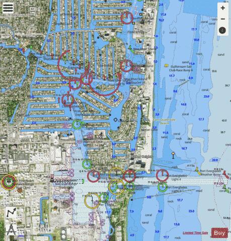 WEST PALM BEACH TO MIAMI PORT EVERGLADES INSET 1 Marine Chart - Nautical Charts App - Satellite