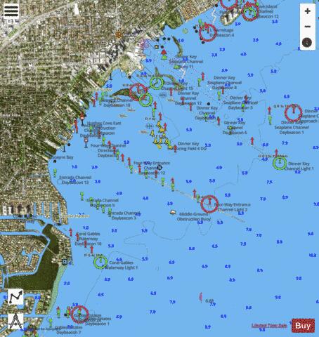 INTRACOASTAL WATERWAY WEST PALM BEACH TO MIAMI Marine Chart - Nautical Charts App - Satellite
