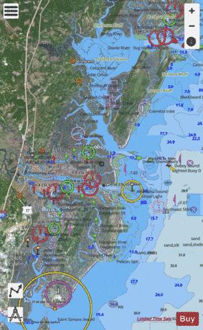 BEAUFORT RIVER TO ST SIMONS SOUND AA-BB Marine Chart - Nautical Charts App - Satellite