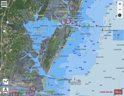 SAPELO AND DOBOY SOUNDS Marine Chart - Nautical Charts App - Satellite