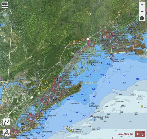 ICW CASINO CREEK TO BEAUFORT RIVER SIDE A Marine Chart - Nautical Charts App - Satellite