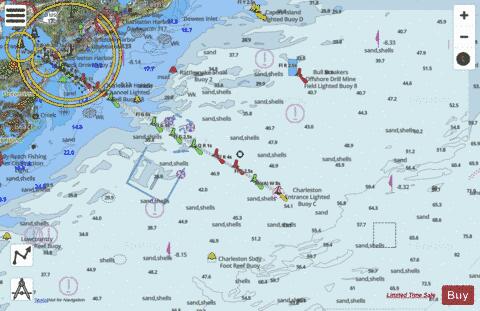 CHARLESTON HARBOR ENTRANCE AND APPROACH Marine Chart - Nautical Charts App - Satellite