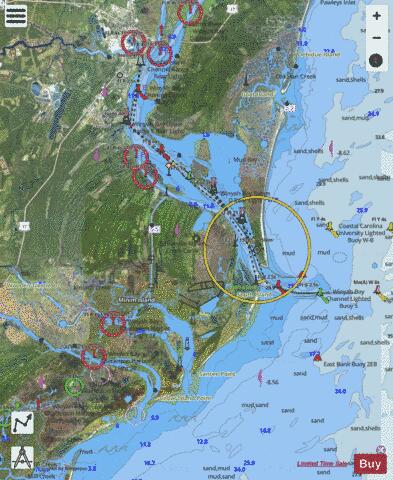 WINYAH BAY Marine Chart - Nautical Charts App - Satellite