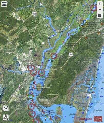 MYRTLE GROVE SOUND AND CAPE FEAR RIVER TO CASINO CREEK Marine Chart - Nautical Charts App - Satellite
