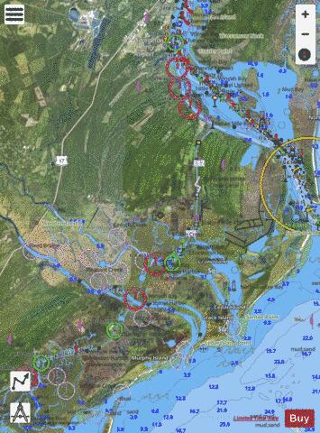 MYRTLE GROVE SOUND AND CAPE FEAR RIVER TO CASINO CREEK Marine Chart - Nautical Charts App - Satellite