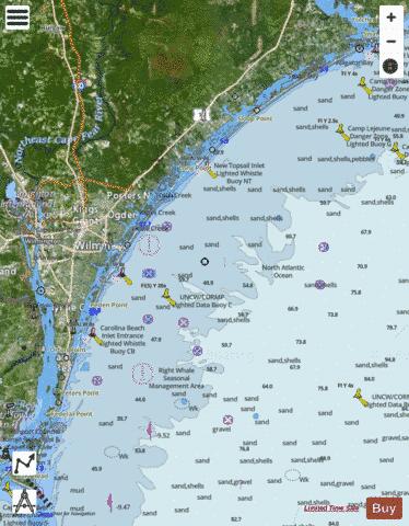NEW RIVER INLET TO CAPE FEAR NORTH CAROLINA Marine Chart - Nautical Charts App - Satellite