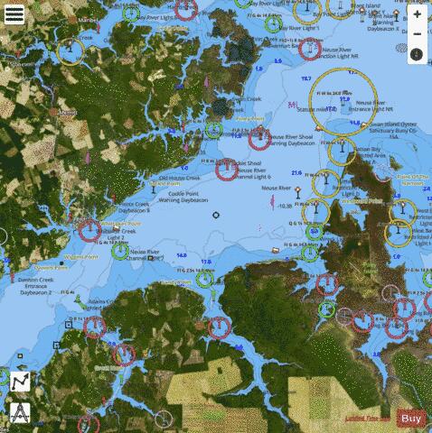 NEUSE RIVER Marine Chart - Nautical Charts App - Satellite