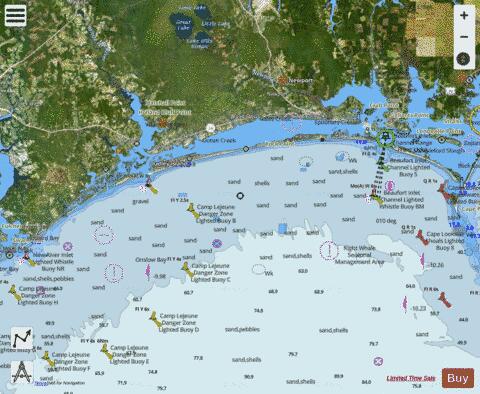 CAPE LOOKOUT TO NEW RIVER Marine Chart - Nautical Charts App - Satellite
