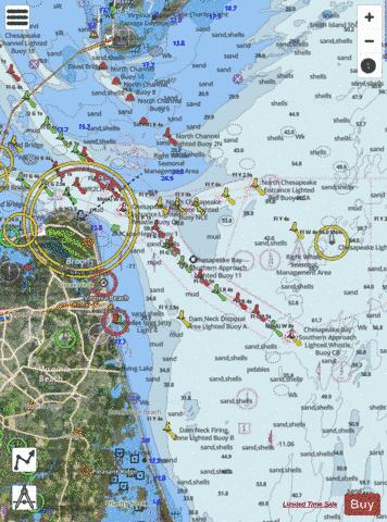 APPROACHES TO CHESAPEAKE BAY Marine Chart - Nautical Charts App - Satellite