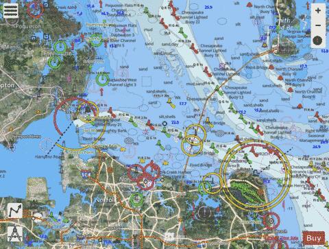 CHESAPEAKE BAY  CAPE CHARLES TO NORFOLK HARBOR Marine Chart - Nautical Charts App - Satellite