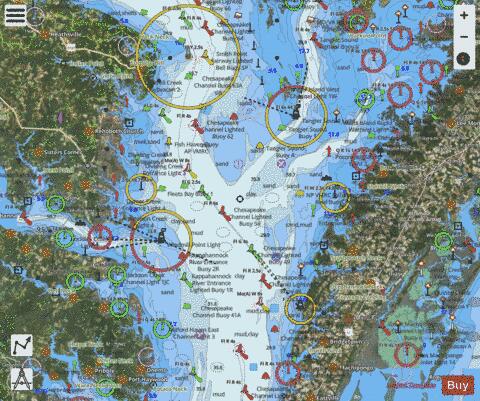 CHESAPEAKE BAY WOLF TRAP TO SMITH POINT Marine Chart - Nautical Charts App - Satellite
