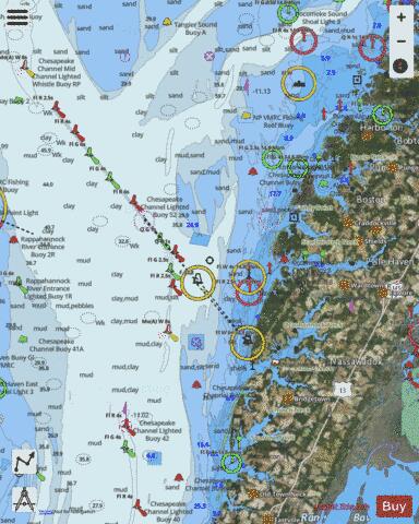 CHESAPEAKE BAY WOLF TRAP TO PUNGOTEAGUE CREEK Marine Chart - Nautical Charts App - Satellite