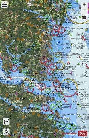 RAPPAHANNOCK RIVER ENTRNCE PIANKATANK-GREAT WICOMICO RIVERS Marine Chart - Nautical Charts App - Satellite