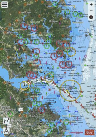 CHESAPEAKE BAY MOBJACK BAY AND YORK RIVER ENTRANCE Marine Chart - Nautical Charts App - Satellite
