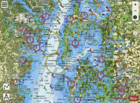 CHESAPEAKE BAY EASTERN BAY AND SOUTH RIVER Marine Chart - Nautical Charts App - Satellite