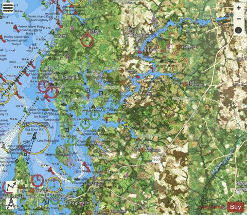 CHESAPEAKE BAY - MARYLAND CHESTER RIVER Marine Chart - Nautical Charts App - Satellite