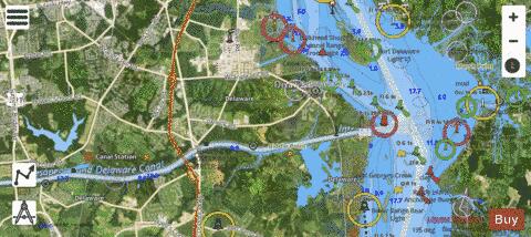CHESAPEAKE AND DELAWARE CANAL TOP PANEL Marine Chart - Nautical Charts App - Satellite
