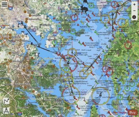 CHESAPEAKE BAY APPROACHES TO BALTIMORE HARBOR Marine Chart - Nautical Charts App - Satellite