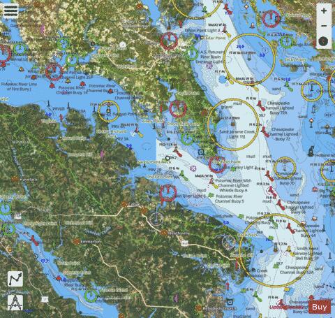POTOMAC RIVER  SMITH POINT VA TO BRETON BAY MD Marine Chart - Nautical Charts App - Satellite