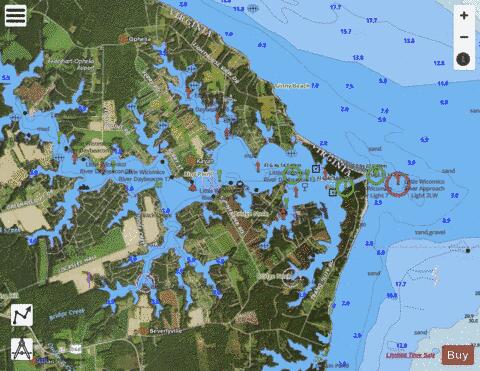 POTOMAC RIVER  LITTLE WICOMICO RIVER VA INSET 1 Marine Chart - Nautical Charts App - Satellite