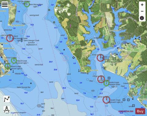 POTOMAC RIVER  ST MARYS RIVER MD INSET 2 Marine Chart - Nautical Charts App - Satellite