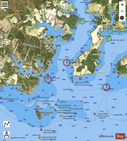 POTOMAC RIVER  ST CLEMENTS BAY MD INSET 7 Marine Chart - Nautical Charts App - Satellite