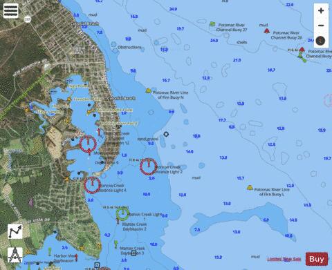 POTOMAC RIVER  COLONIAL BEACH VA INSET 9 Marine Chart - Nautical Charts App - Satellite
