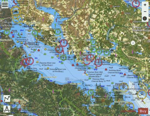 POTOMAC RIVER  PINEY POINT TO LOWER CEDAR POINT Marine Chart - Nautical Charts App - Satellite