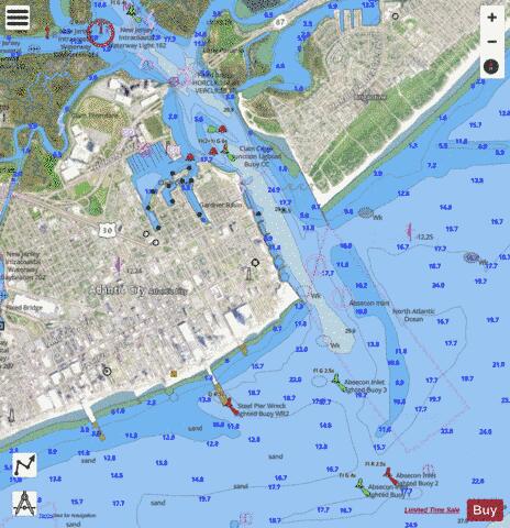 ATLANTIC CITY INSET Marine Chart - Nautical Charts App - Satellite
