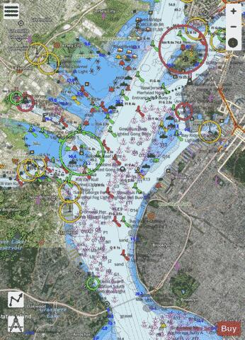 NY HARBOR - UPPER BAY AND NARROWS ANCHORAGE Marine Chart - Nautical Charts App - Satellite