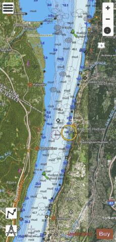 HUDSON RIVER YONKERS TO PIERMONT Marine Chart - Nautical Charts App - Satellite