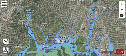 HEWLETT BAY EXTENSION  EAST ROCKAWAY  LONG ISLAND NY Marine Chart - Nautical Charts App - Satellite