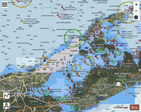 NY LI SHELTER ISLAND SOUND AND PECONIC BAYS Marine Chart - Nautical Charts App - Satellite