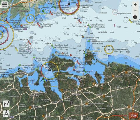 LI SOUND OYSTER AND HUNTINGTON BAYS Marine Chart - Nautical Charts App - Satellite