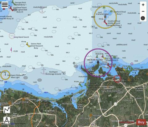 LI SOUND SMITHTOWN BAY Marine Chart - Nautical Charts App - Satellite