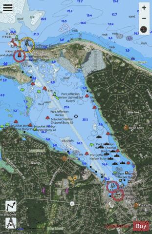 PORT JEFFERSON HARBOR INSET 14 Marine Chart - Nautical Charts App - Satellite