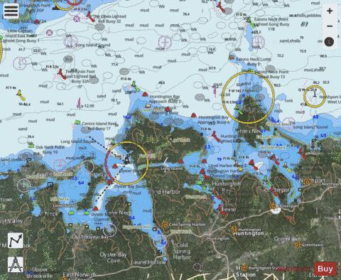 OYSTER and HUNTINGTON BAYS S. SHORE LONG ISL SND Marine Chart - Nautical Charts App - Satellite