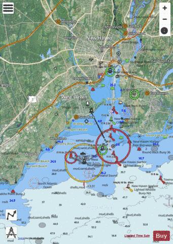 NEW HAVEN HARBOR Marine Chart - Nautical Charts App - Satellite