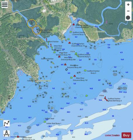 GUILFORD HARBOR INSET Marine Chart - Nautical Charts App - Satellite