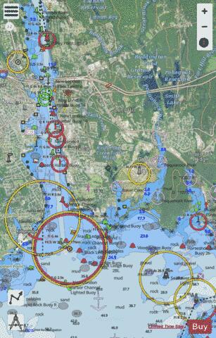 NEW LONDON HARBOR AND VICINITY Marine Chart - Nautical Charts App - Satellite